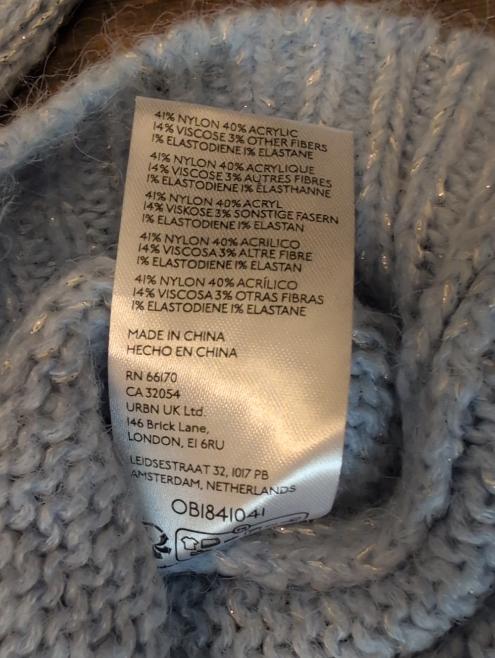 Kimchi Blue Mirabell Light Blue Sparkly Knit Cardigan with Ruffle Collar Cropped - Picture 8 of 13